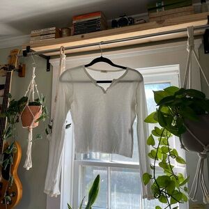 Brandy Melville white long sleeve top (Deanie Top)